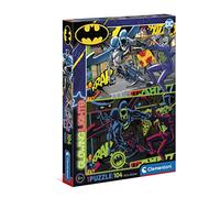 Clementoni- Batman Supercolor Glowing Lights-Batman-104 Pièces, Enfants 6 Ans, Puzzle Dessin Animé-Fabriqué en Italie, 27175
