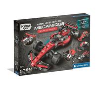 Clementoni Bolide de course Atelier mécanique 370+ pièces multimodèle Châssis aérodynamique Noir Rouge