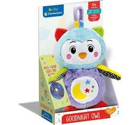 Clementoni - Bon Nuit Hibou - Peluche Nouveau-Né Interactif, Lumière Nocturne