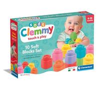 Clementoni – Briques souples Soft Clemmy – Lot de 10 en caoutchouc, dès 6 mois, lavable, 17988