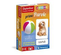 Clementoni Cartes Prime Mots Montessori 2 Ans (Version en Français), Jeu éducatif-Made in Italy, Multicolore, One Size, 16319