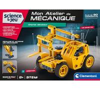 Clementoni | Coffret Chariot Élévateur à Construire 8 Ans + | Mon Atelier Mécanique | Jeu de Construction | STEM | 90 Pièces | Manuel 3D Intéractif | Fabriqué en Italie | Cadeau Jouet Enfant