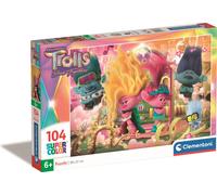 Clementoni - -CLE puzzle 104 SuperColour Trolls 3 27268