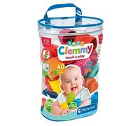 Clementoni | Clemmy - Sac Souple 40 Blocs de Construction Souples pour Enfants 6-36 Mois | Touch & Play | Stimulation Sensorielle | Jouet Bébé Tactile Lavable | Motricité Fine
