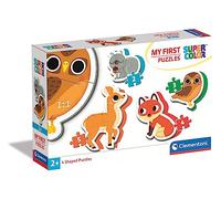 CLEMENTONI - Coffret 4 Puzzles progressifs - 2, 3, 4 et 5 pièces - Formes variées avec Niveaux de difficulté Croissants - pièces épaisses et résistantes - adapté aux Tout-Petits - 20814