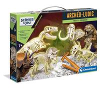 Clementoni | Coffret Archéo Ludic - Proies et Prédateurs Enfants 7 Ans+ | Cadeau Scientifique | Kit Paléontologie avec Squelettes Qui Brillent dans Le Noir | Activité Éducative | Réalité Augmentée