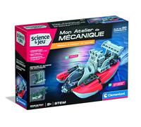 Clementoni | Coffret Bateau à Moteur de Course à Construire 8 Ans + | Mon Atelier Mécanique | Mécanismes à Actions | STEM | 80 Pièces | Manuel 3D | Réplique | Fabriqué en Italie | Cadeau Jouet Enfant