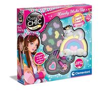 Clementoni - Coffret Maquillage Arc-en-ciel - 2 palettes fards a paupieres, rouge a levres et vernis a ongles - Dés 6 ans