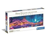 Clementoni - Couleurs de la Nuit sur Les Iles Lofoten - Puzzle de 1000 Pièces - Jeu de Patience et de Réflexion - Format Panorama - Image Net - 98 x 33 Cm - À Partir de 14 Ans