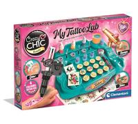 Clementoni Crazy Chic 18260 Studio de Tatouages temporaires pour Enfants à partir de 6 Ans Jouet créatif avec Stylo pour Le Corps, peintures corporelles, pochoirs et Plus Encore