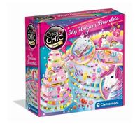 Clementoni | Crazy Chic - My Unicorn Bracelets pour Enfants 7 Ans+ | Kit Créatif Bijoux Licorne | Perles, Pompons, Breloques | Activité Manuelle Fille | sans Colle | Présentoir Inclus