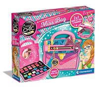 Clementoni - Crazy Chic-Miss Bag Trousse, Coffret Lavable, Set cosmétiques Enfants 6 Ans, Sac à Trucs Multicolore 18734