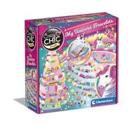 Clementoni Coffret créatif Licorne Crazy Chic – Bracelets en perles, charms & pompoms – Dès 7 ans