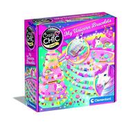 Clementoni | Crazy Chic - My Unicorn Bracelets pour Enfants 7 Ans+ | Kit Créatif Bijoux Licorne | Perles, Pompons, Breloques | Activité Manuelle Fille | sans Colle | Présentoir Inclus