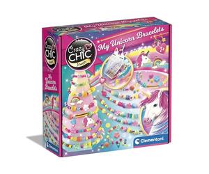 Clementoni | Crazy Chic - My Unicorn Bracelets pour Enfants 7 Ans+ | Kit Créatif Bijoux Licorne | Perles, Pompons, Breloques | Activité Manuelle Fille | sans Colle | Présentoir Inclus