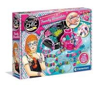 Clementoni | Crazy Chic Rainbow Bracelets 7 Ans+ | Coffret Bijoux Enfant avec Perles, Chaînes, Fermoirs et Bracelet en Lycra | Kit DIY à Créer | Activité Manuelle | Idée Cadeau loisirs créatifs