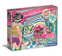 Clementoni | Crazy Chic Rainbow Bracelets 7 Ans+ | Coffret Bijoux Enfant avec Perles, Chaînes, Fermoirs et Bracelet en Lycra | Kit DIY à Créer | Activité Manuelle | Idée Cadeau loisirs créatifs