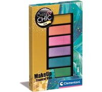 Clementoni Crazy Chic Teen-Eyeshadow : Tropical Vibe-Trousse Ombre, Safe et Antiallergique Astuces, Kit cosmétique fille 9 ans, facile à laver à l'eau, Multicolore - 18837