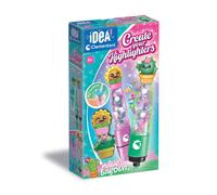Clementoni Idea 18397 Create Your Highlighters Garden, Kit créatif pour enfants 6 ans et surligneurs personnalisables avec décorations et personnages