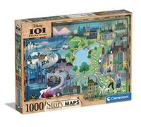 Clementoni Dalmatas 1000pzs Does Not Apply Story Maps 101 Dalmatians Adulte 1000 pièces, Personnage Disney, Puzzle Dessin animé-fabriqué en Italie, 39665, Multicolore, Medium