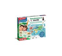 Clementoni- descubramos El Mundo, Juego Educativo Geografía y Mapas, jouet éducatif espagnol pour les 6 ans et plus (55446) CLEMENTONI