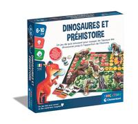 Clementoni | Dinosaures et Préhistoire pour Enfants 6-10 Ans | Jeu Éducatif de Quiz | Plateau Recto-Verso Dinosaures et Mammifères | 48 Cartes Quiz, Jetons et Pions | Activité Scolaire Ludique