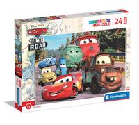 Clementoni- Disney Cars on The Road Supercolor Road-24 Maxi Pièces, Enfants 3 An