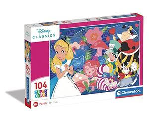 Clementoni- Disney Classics Alice Supercolor Alice-104 Pièces, Enfants 6 Ans, Puzzle Dessin Animé-Fabriqué en Italie, 25748