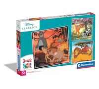 Clementoni- Disney Classics Supercolor Classics-3x48 Enfants 5 Ans, Boîte De 3 (48 Pièces), Puzzle Dessin Animé-Fabriqué en Italie, 25299