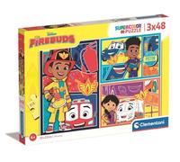 Clementoni- Disney Firebuds Supercolor Firebuds-3x48 Enfants 5 Ans, Boîte De 3 (48 Pièces), Puzzle Dessin Animé-Fabriqué en Italie, 25283