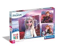 Clementoni- Disney Frozen Supercolor Reine des Neiges-3x48 Enfants 5 Ans, Boîte De 3 (48 Pièces), Puzzle Dessin Animé-Fabriqué en Italie, 25297
