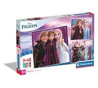 Clementoni- Disney Frozen Supercolor Reine des Neiges-3x48 Enfants 5 Ans, Boîte De 3 (48 Pièces), Puzzle Dessin Animé-Fabriqué en Italie, 25306