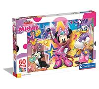Clementoni | Disney Junior - Puzzle Minnie pour Enfants 4 Ans+ | 60 Pièces Maxi Format 62x42 cm | Jeu Éducatif Motricité Observation | Personnages Minnie et Daisy | Supercolor Puzzle Enfant Recyclé