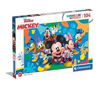 Clementoni- Disney Mickey and Friends Supercolor Friends-104 Pièces, Enfants 6 Ans, Puzzle Dessin Animé-Fabriqué en Italie, 25745