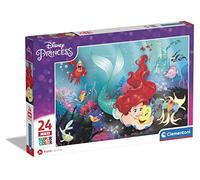 Clementoni- Disney Princess Little Mermaid Supercolor Mermaid-24 Maxi Pièces, Enfants 3 Ans, Puzzle Dessin Animé-Fabriqué en Italie, 24243