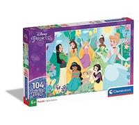 Clementoni Puzzle à paillettes Disney Princesse, 104 pièces