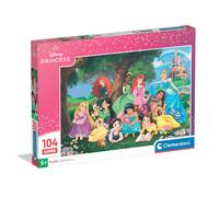 Clementoni Puzzle enfant Disney Princess Super 104 pièces – Univers féerique – 6 ans et +