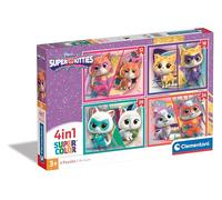 Clementoni | Disney Puzzle Super Kitties 4 en 1 pour Enfants 3 Ans+ | 12-16-20-24 Pièces | SuperColor 19x14 cm | Puzzle Éducatif Disney | Développement Cognitif | Motricité Fine | Matières Recyclées