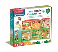 Clementoni Education - 52608 - PlayForFuture - Mon Puzzle de la Ferme - Jeu Educatif de Logique et Création pour Enfants de 2 à 5 Ans - 6 Planches et 30 Pièces -