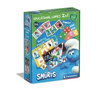 Clementoni Educational Games-2 1 The Smurfs-Jeu Éducatif 3 Ans (Italien, Anglais, Français, Allemand, Espagnol, Néerlandais Et Polonais), Made in Italy, 18285, Multicolor Exclusivité Amazon
