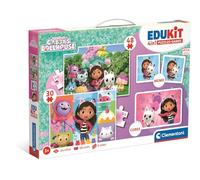 Clementoni Edukit - Jeu 4 en 1 Gabby et la maison magique - 2 puzzles, mémo, puzzle de dés - 3+ ans