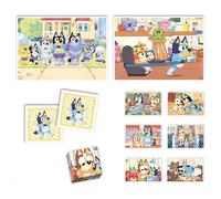 Clementoni – Jeu éducatif Bluey Edukit 4 en 1 pour 3 ans, puzzles 30/48 pièces, mémo 48 cartes