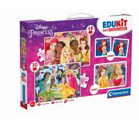 Clementoni Jouet Éducatif 4 in 1 Disney Princess (Enfants Puzzle 30 Pieces and 48 Pieces, 6 Cubes, 1 Memo), pour Enfants 3-5 Ans, Fabriqué en Italie, 18297