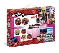 CLEMENTONI Edukit 4 en 1 - Miraculous - Memo, Domino, Puzzle et Cubes Multicolore G