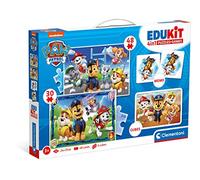 Clementoni | Edukit 4-en-1 Pat'Patrouille - Coffret Jeux Éducatifs Enfants 3 Ans+ | 2 Puzzles (30 & 48 Pièces) | Mémo 48 Cartes | 6 Cubes | Mémoire, Logique, Motricité | Apprentissage Préscolaire