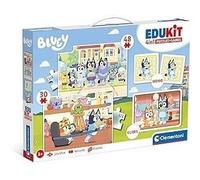 Clementoni - Edukit - Bluey - Coffret apprentissage 4 en 1 - 2 puzzles, 1 mémo, 1 jeu de 6 cubes - Fabriqué en Italie - Dés 4ans