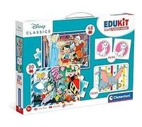 Clementoni - Edukit - Disney - Coffret apprentissage 4 en 1 - 2 puzzles, 1 mémo, 1 jeu de 6 cubes - Fabriqué en Italie - Dés