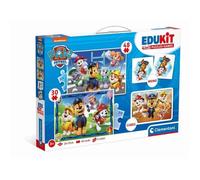 Clementoni Jeu éducatif Edukit Pat'Patrouille – Coffret préscolaire 4-en-1 (Puzzles, Cubes, Mémo)
