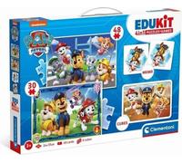 Clementoni - Edukit - Pat'Patrouille - Coffret d'activités préscolaire 4 en 1 - Puzzles, Cubes et Mémo - Fabriqué en Italie