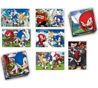 Clementoni - Edukit - Sonic - Coffret apprentissage 4 en 1 - 2 puzzles, 1 mémo, 1 jeu de 6 cubes - Fabriqué en Italie -Dés 4ans